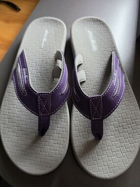 Women’s Purple Thong Sandals with Cushioned Gray Footbed (Eddie Bauer)